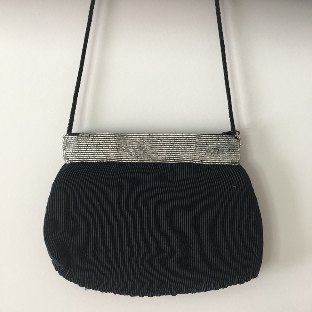 Black & Silver Beaded Purse
